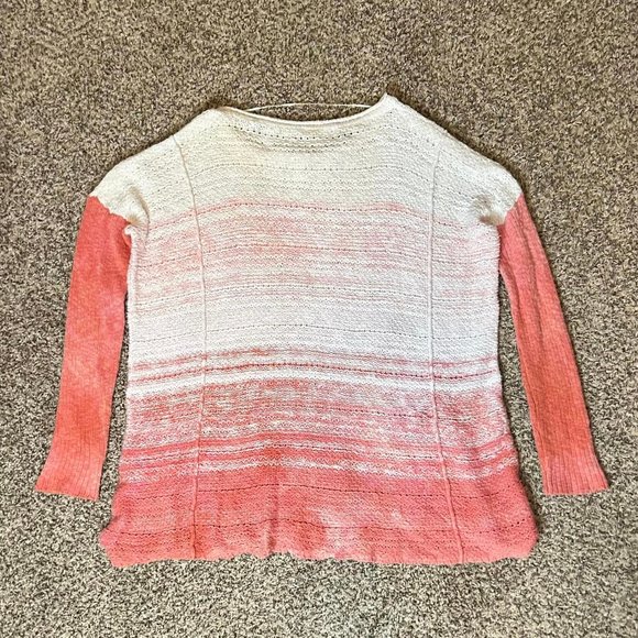 3XL Women's 2 Tone Orange/Beige Pullover Sweater - Picture 2 of 7